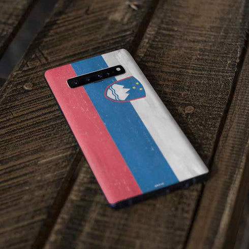 Slovenia Flag Distressed Galaxy S10 Plus Skin